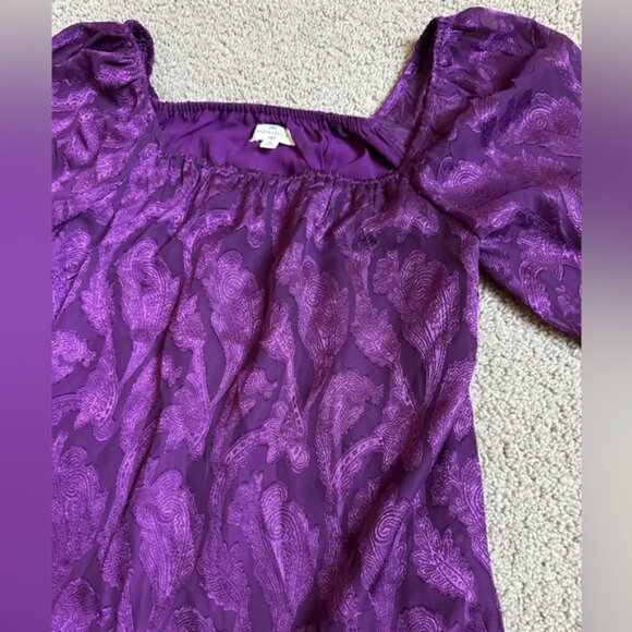 Mason & Belle long sleeve blouse purple paisley print NWOT - Picture 4 of 9